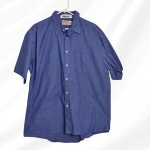 2/$20 Red Kap Blue Short Sleeve Button Front Shirt 2XL 18.5 Neck